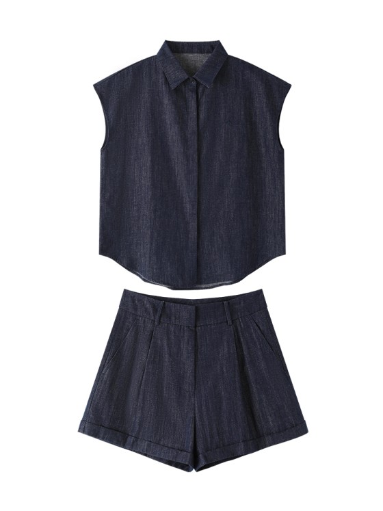 Women's Summer Tencel Linen Denim Suit