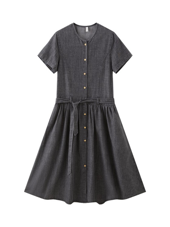 Retro dress for women in summer new style slim waist-hugging long skirt