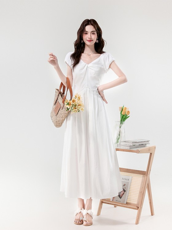 New French V-neck Temperament Dress