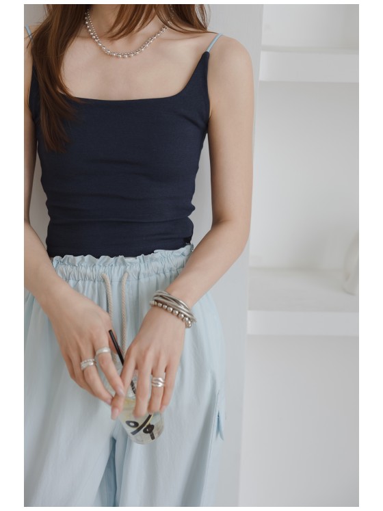 Cropped camisole top with chest pad