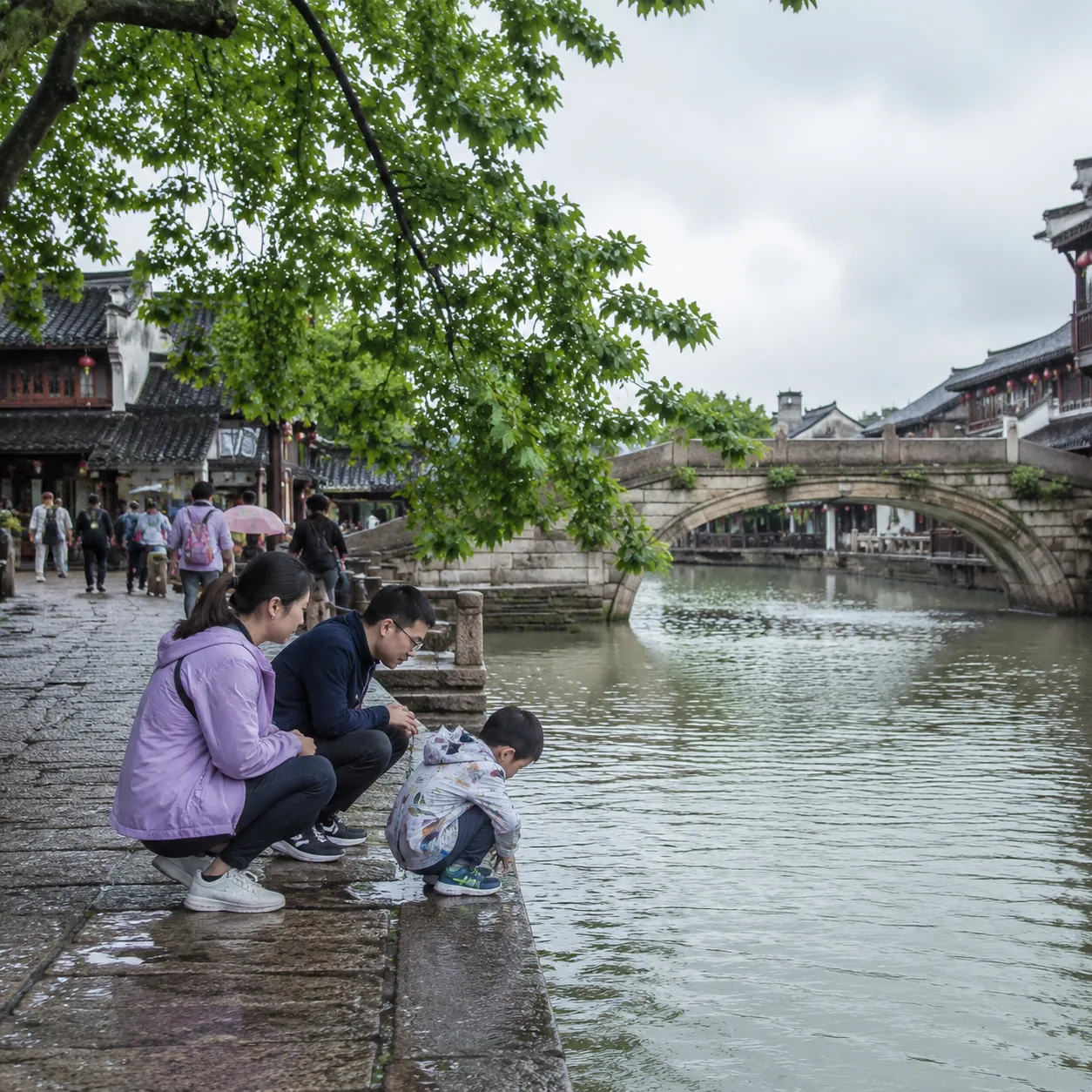 Watching Rain Touch the Canal in Nanxun, Our Family Finally Accepted That One Less Stop Could Still Mean a Full Day
