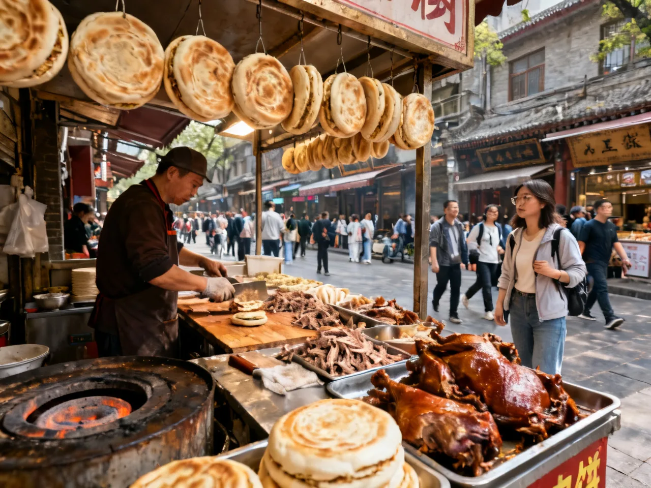 I Tried Three Roujiamo in Xi'an Muslim Quarter