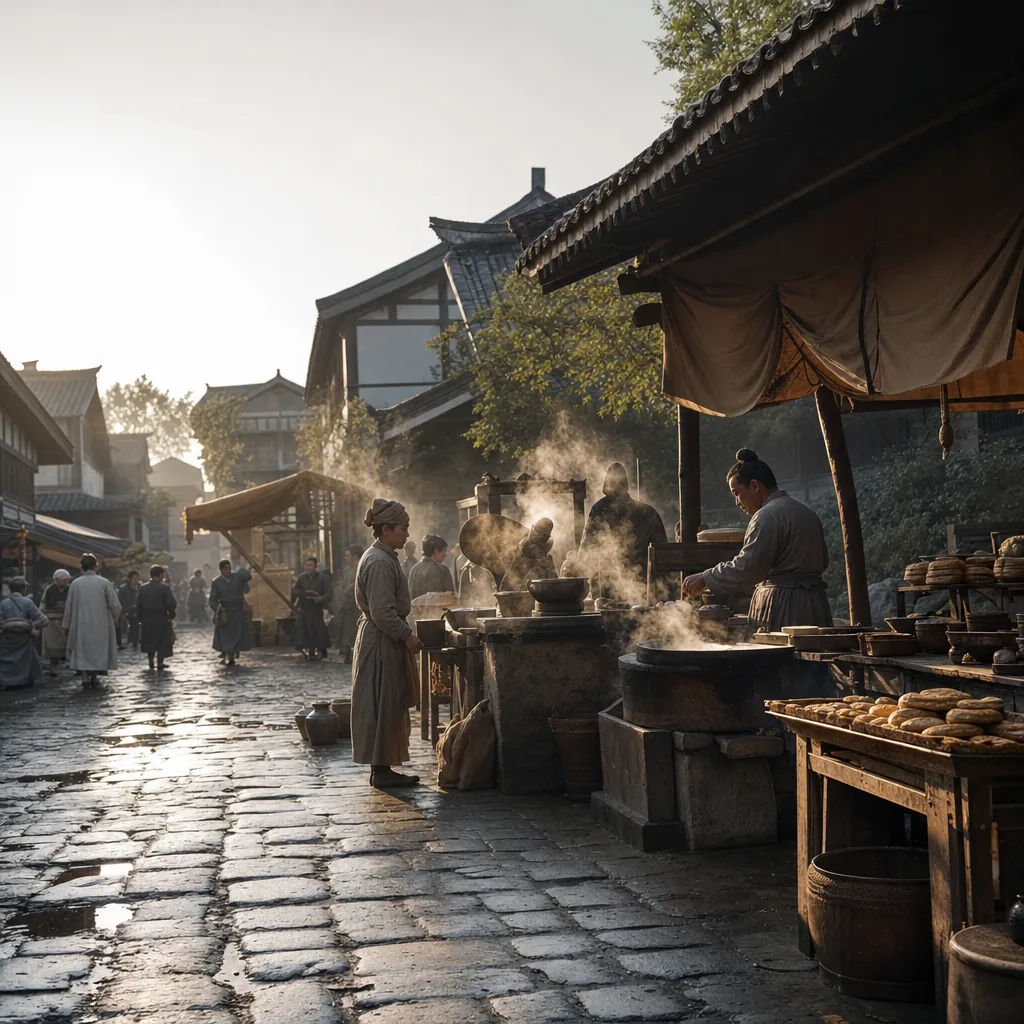 I Thought Tang Breakfast Was Only About Variety Until I Stood in the Morning Market and Smelled Pan Steam and Sesame Flatbread Rising Together