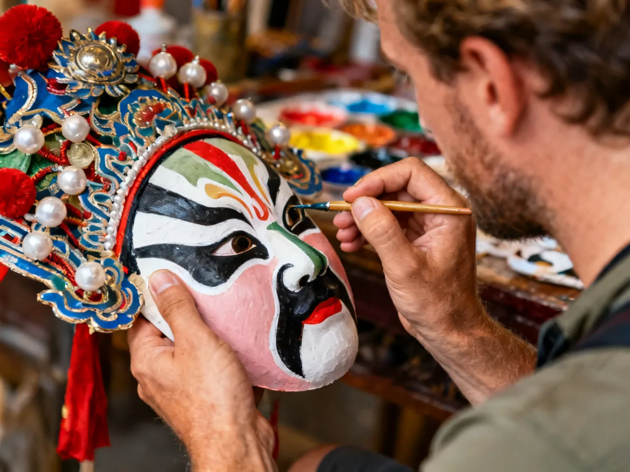 Opera Face-Painting Workshop: My First Time Understanding How a Face Can Speak Before the Lines