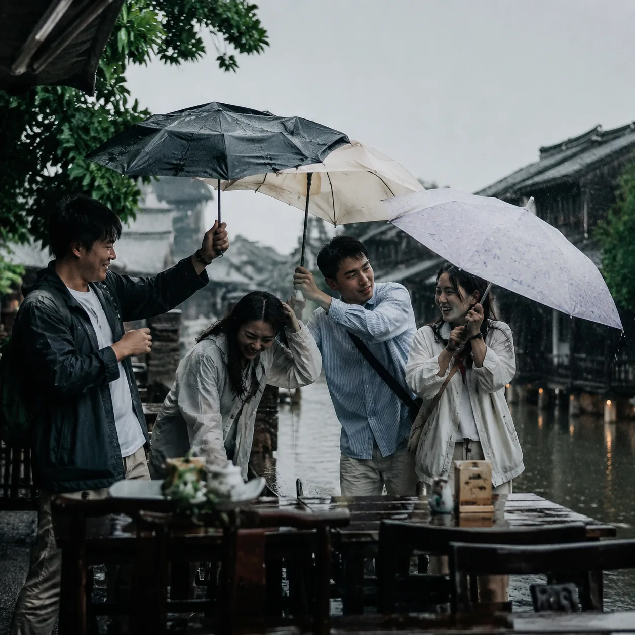 Passing One Umbrella Around in Changshu's May Rain, We Laughed Until None of Us Cared About the Photos Anymore