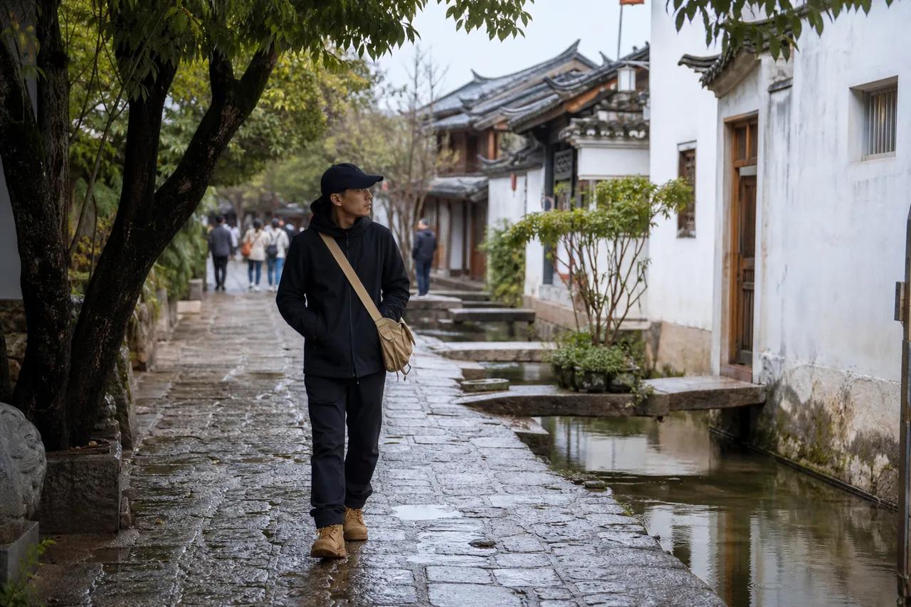 After Rain Stopped Along Lijiang’s Eaves, I Began Following the Canals and Stone Lanes Slowly