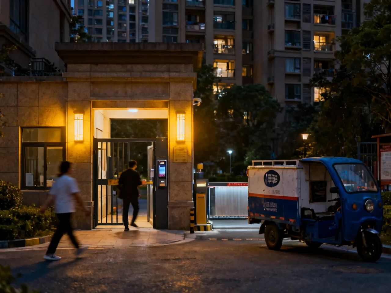 第一次在中国小区门口等人，我学会站在门侧别贴着门禁