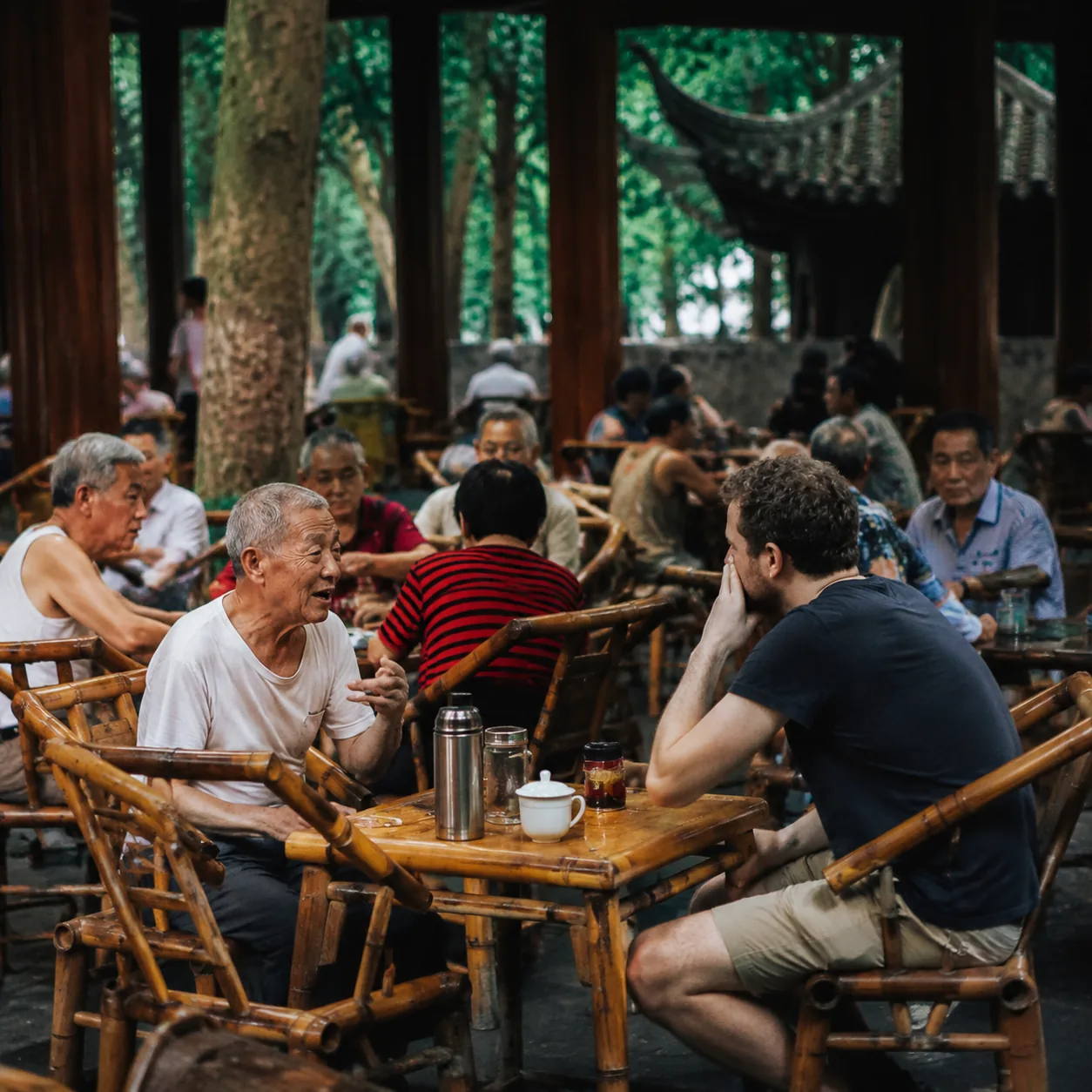 What Most Often Makes Foreign Cameras Linger in Chengdu Is Not the Pandas but the Ease That Begins Once People Sit Down