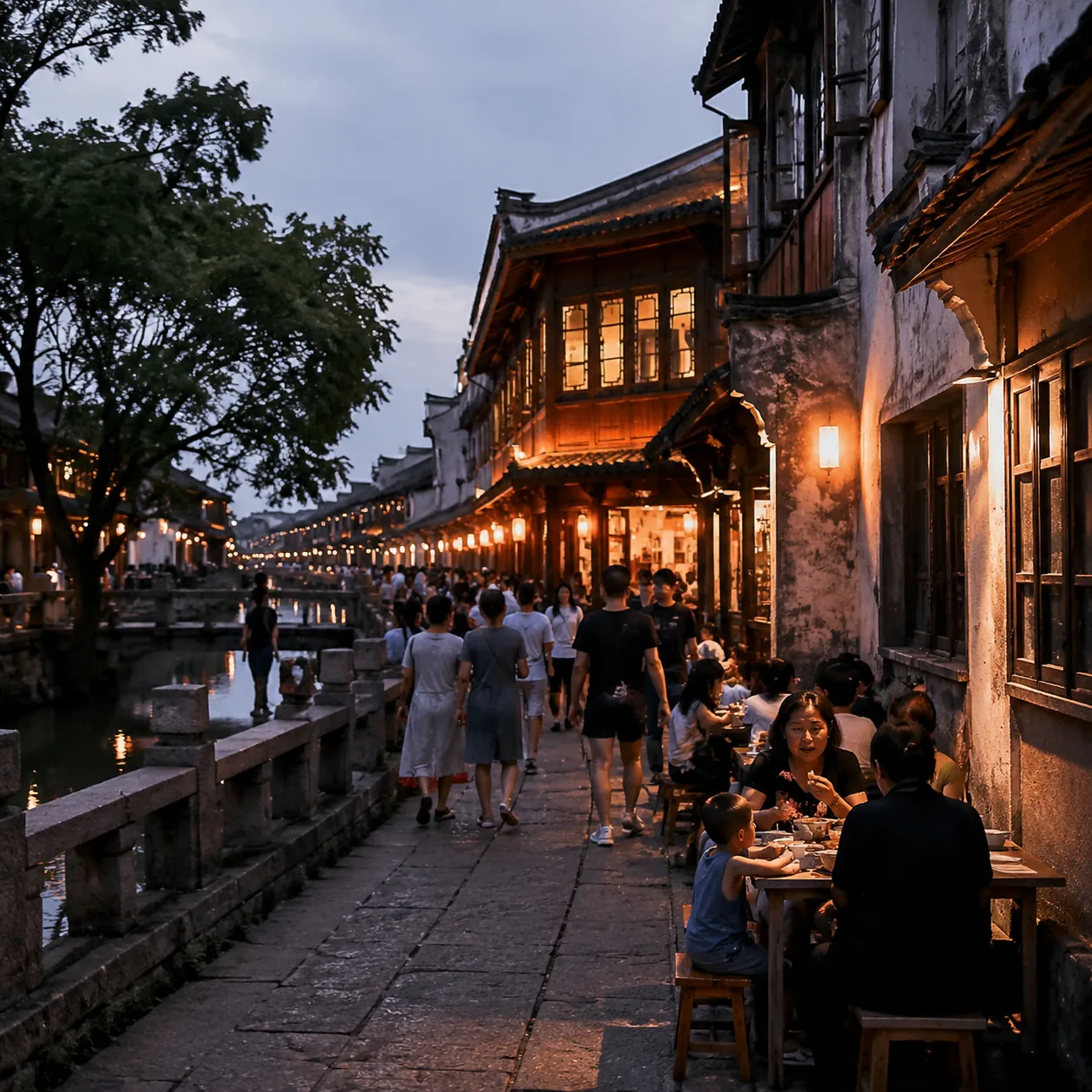 At Dusk on Ningbo’s Old Street, the Human Warmth Ran Deeper Than the Canal