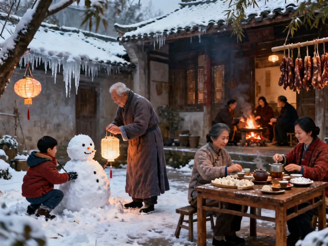 December in China: Snow Up North, Warmth Down South
