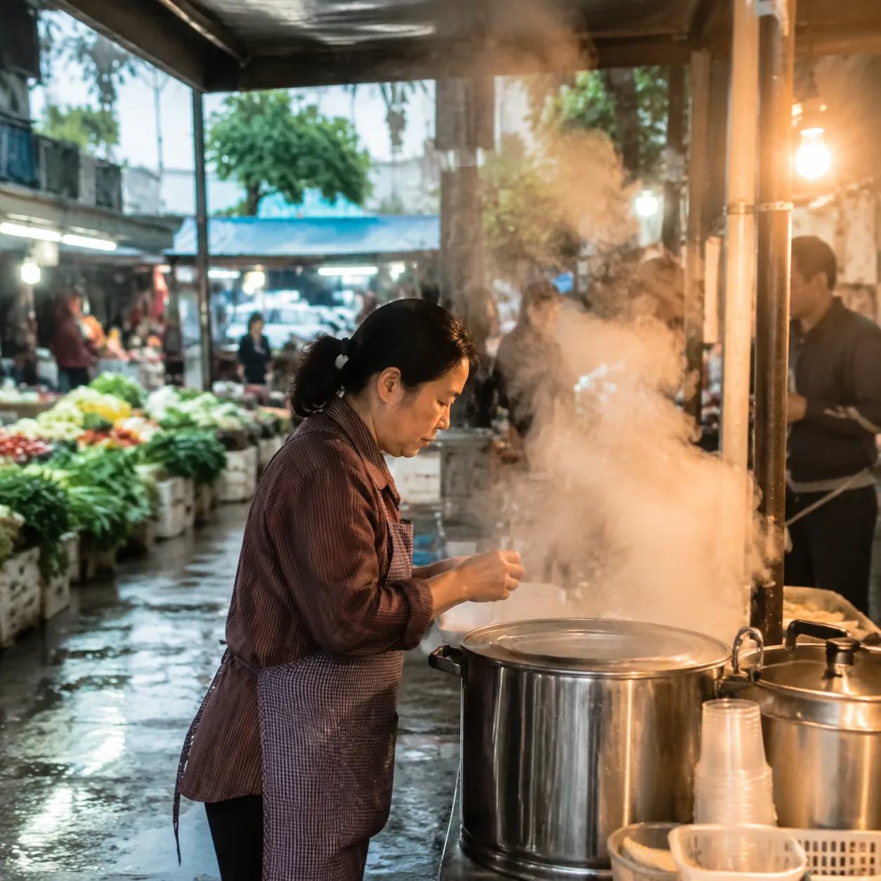 At a Wet Market Breakfast Stall, One “This One” Got Me Hot Soy Milk