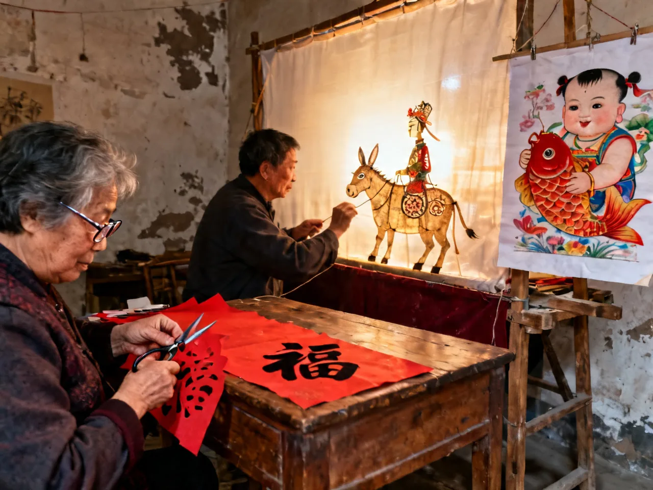 Chinese Folk Art: Paper-Cutting, Shadow Puppets & New Year Prints